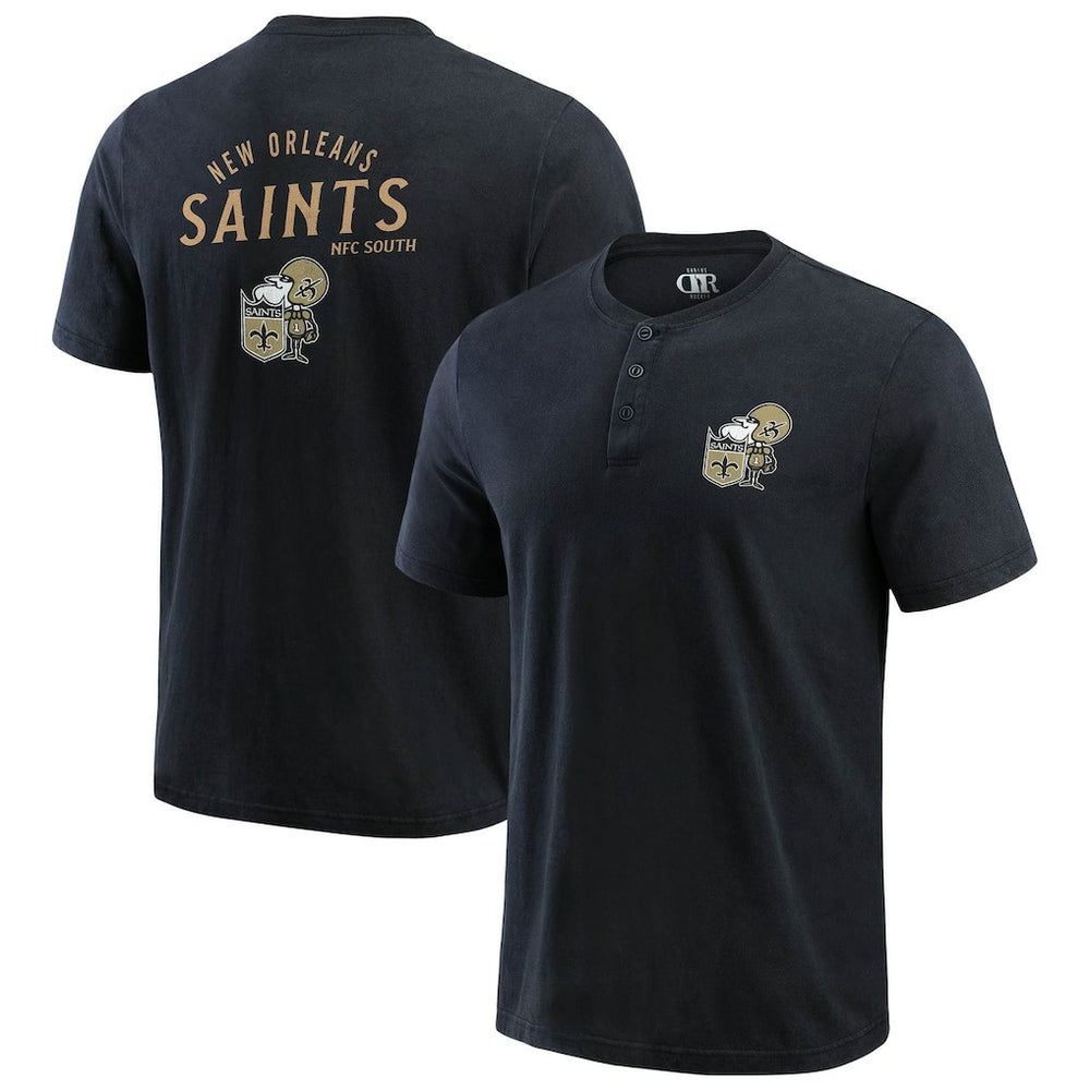 Darius Rucker Collection Washed Henley T-Shirt - New Orleans Saints T-shirts