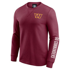 Darius Rucker Collection Washed Waffle-Knit Long Sleeve T-Shirt - Washington Commanders T-shirts