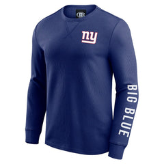 Darius Rucker Collection Washed Waffle-Knit Long Sleeve T-Shirt - New York Giants T-shirts