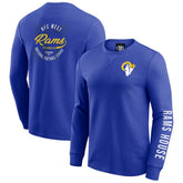 Darius Rucker Collection Washed Waffle-Knit Long Sleeve T-Shirt - Los Angeles Rams T-shirts
