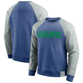 Darius Rucker Collection Throwback Color Block Raglan Pullover Sweatshirt - Seattle Seahawks Pullover