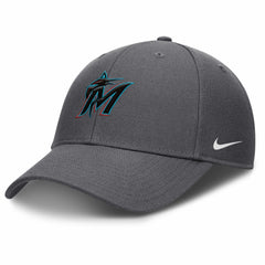 Gray Miami Marlins Nike Club Performance Adjustable Hat