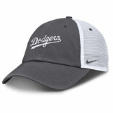 Gray Los Angeles Dodgers Nike Wordmark Club Adjustable Trucker Hat