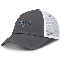 Gray Tampa Bay Rays Nike Wordmark Club Adjustable Trucker Hat