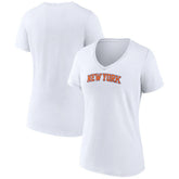 New York Knicks Women's Wordmark Home V-Neck T-Shirt