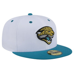 Throwback Logo Flipside Two-Tone 59FIFTY Fitted Hat - Jacksonville Jaguars Hats