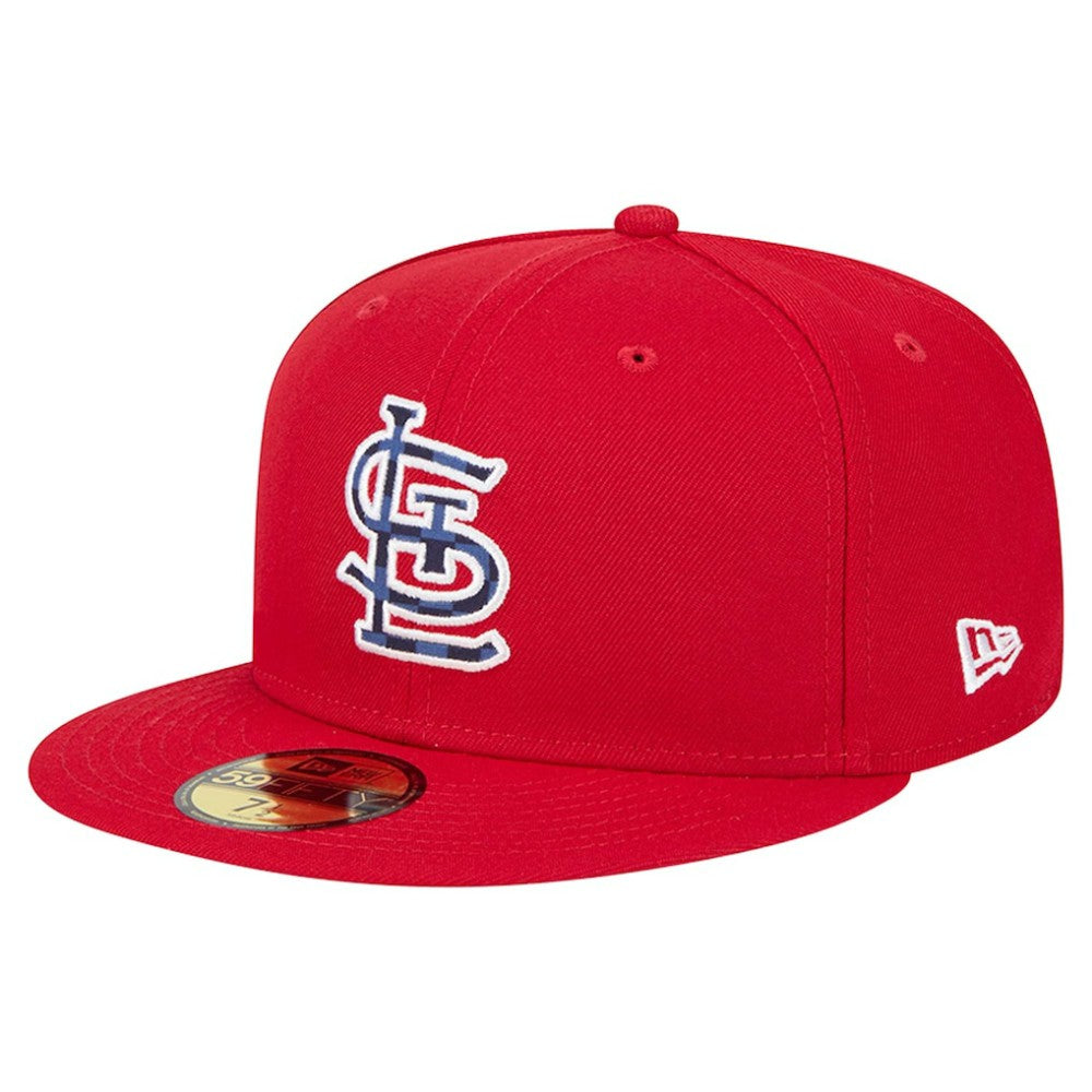Red St. Louis Cardinals New Era Checkered Undervisor 59FIFTY Fitted Hat