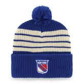 NHL New York Rangers '47 Old Time Hockey Barn Cuffed Knit Hat with Pom