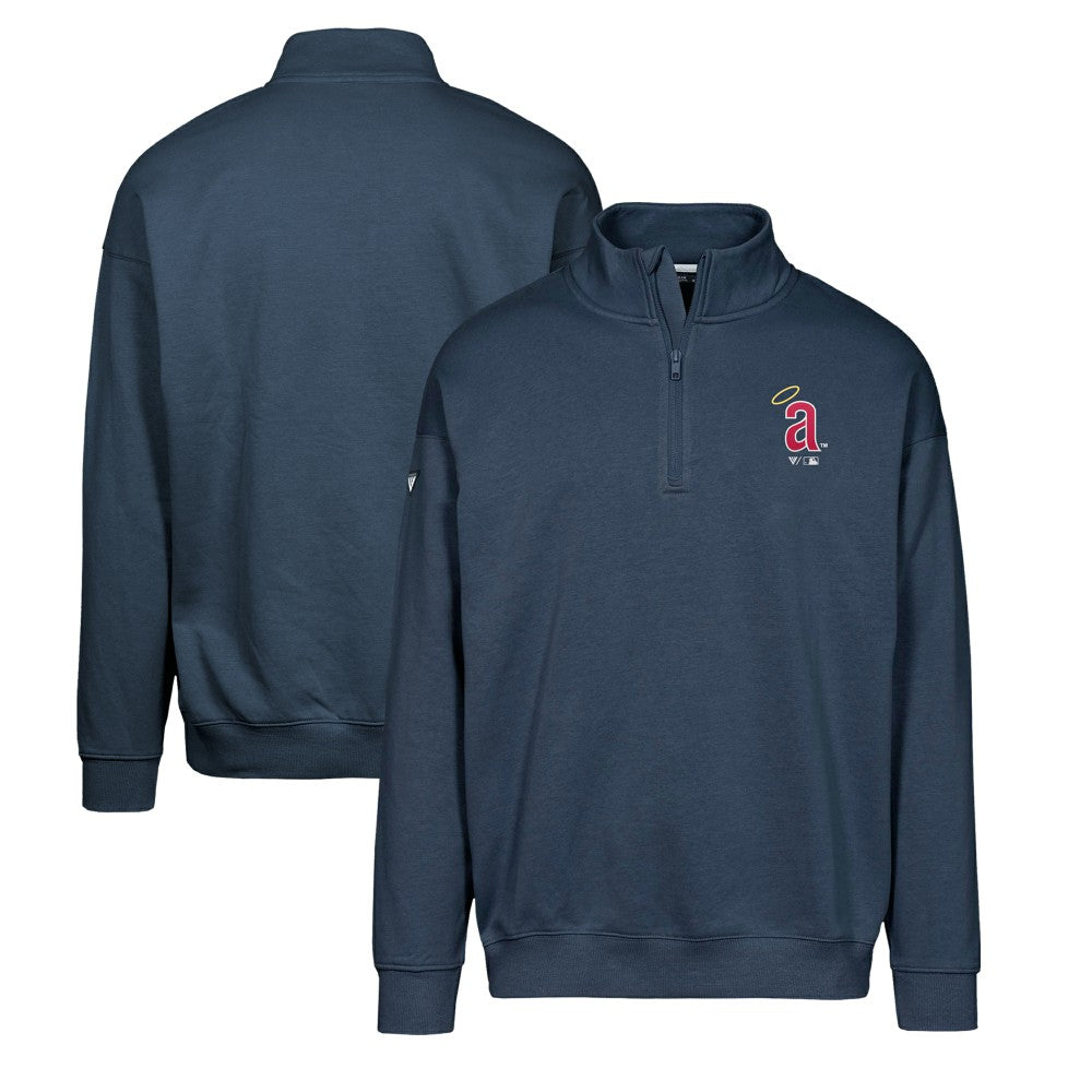 Navy Los Angeles Angels Levelwear Murray Core Logo Quarter-Zip Pullover Top