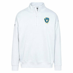 White Milwaukee Brewers Levelwear Murray Core Logo Quarter-Zip Pullover Top