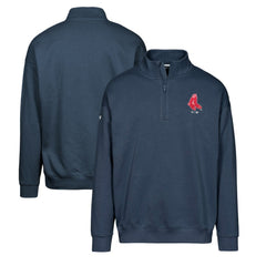 Navy Boston Red Sox Levelwear Murray Core Logo Quarter-Zip Pullover Top