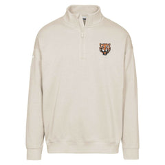Khaki Detroit Tigers Levelwear Murray Core Logo Quarter-Zip Pullover Top