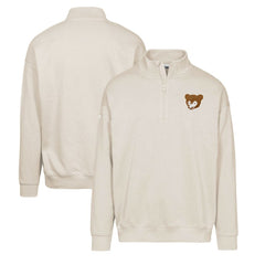 Khaki Chicago Cubs Levelwear Murray Core Logo Quarter-Zip Pullover Top