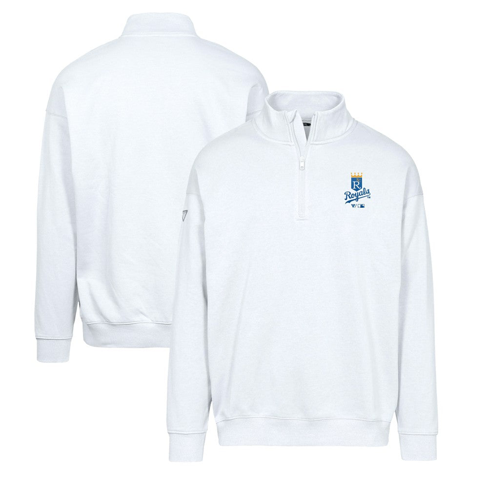 White Kansas City Royals Levelwear Murray Core Logo Quarter-Zip Pullover Top