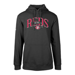 Black Cincinnati Reds Levelwear Cooperstown Collection Podium Retro Spellout Pullover Hoodie