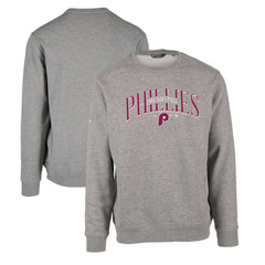 Gray Philadelphia Phillies Levelwear Zane Cooperstown Collection Retro Spellout Pullover Sweatshirt