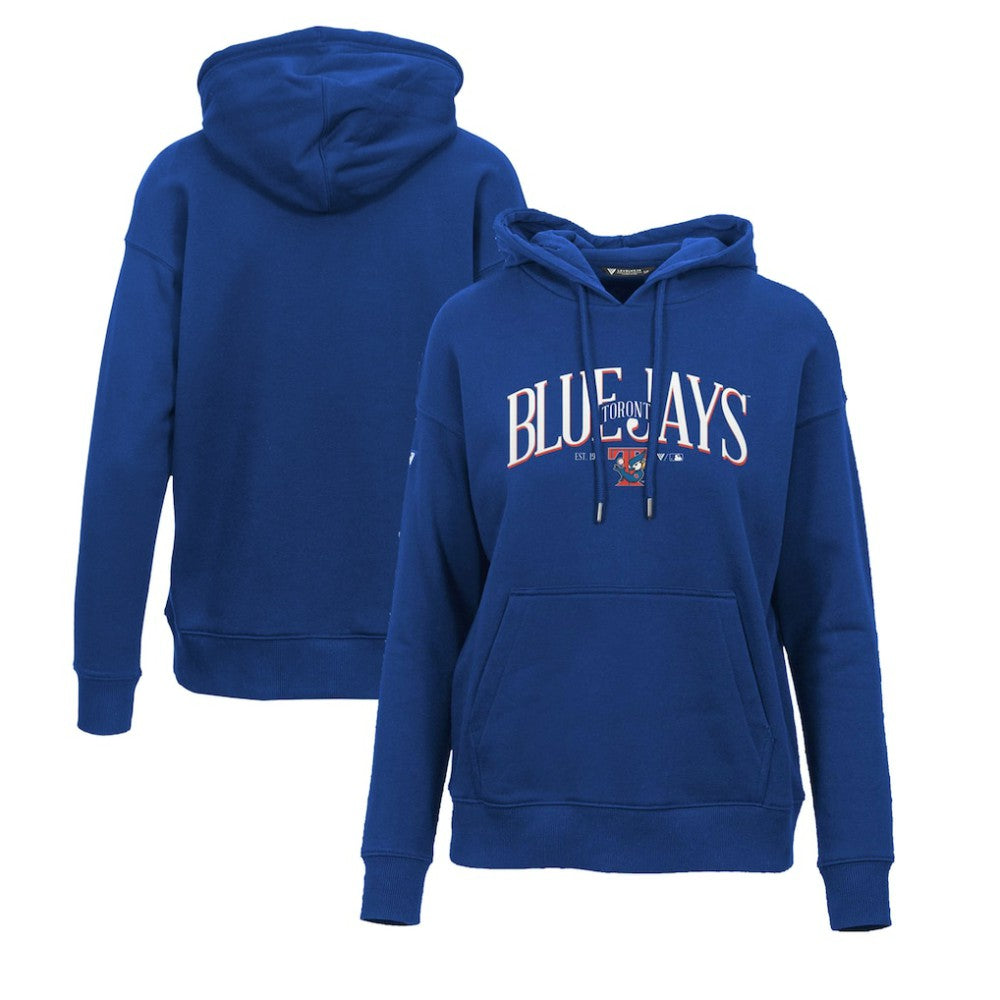 Royal Toronto Blue Jays Levelwear Women's Adorn Cooperstown Collection Retro Spellout Pullover Hoodie
