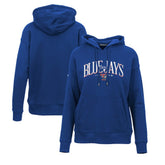 Royal Toronto Blue Jays Levelwear Women's Adorn Cooperstown Collection Retro Spellout Pullover Hoodie