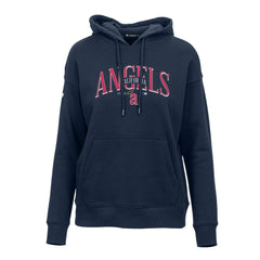 Navy Los Angeles Angels Levelwear Women's Adorn Cooperstown Collection Retro Spellout Pullover Hoodie