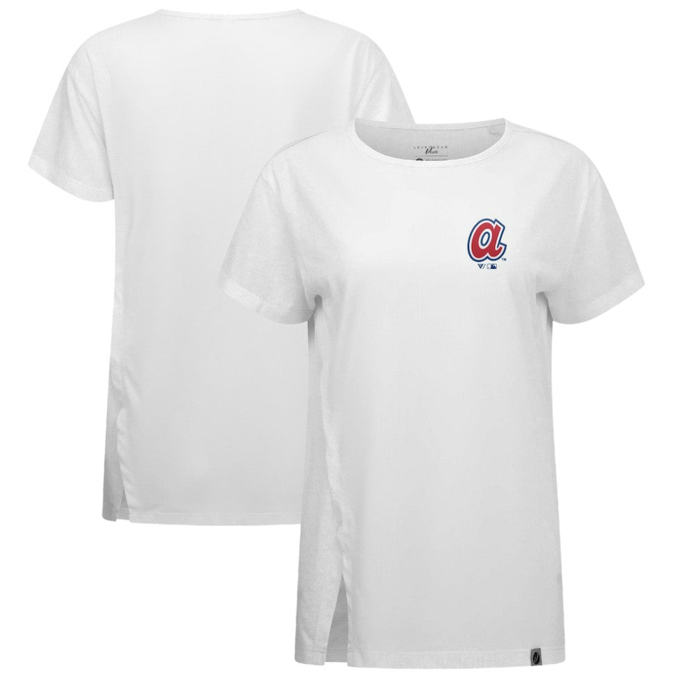 White Atlanta Braves Levelwear Women's Influx Cooperstown Core Logo T-Shirt