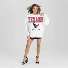 Gameday Couture Women's Sunday Drives Oversized Crewneck Pullover Sweatshirt - Houston Texans Pullover