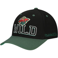 NHL Minnesota Wild Mitchell & Ness Backside Script 2-Tone Pro Crown Adjustable Hat