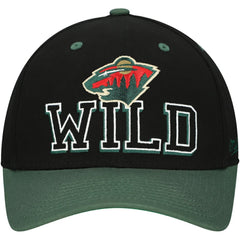 NHL Minnesota Wild Mitchell & Ness Backside Script 2-Tone Pro Crown Adjustable Hat