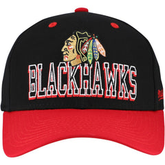 NHL Chicago Blackhawks Mitchell & Ness Backside Script Two-Tone Pro Crown Adjustable Hat