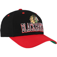NHL Chicago Blackhawks Mitchell & Ness Backside Script Two-Tone Pro Crown Adjustable Hat