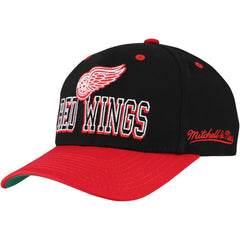 NHL Detroit Red Wings Mitchell & Ness Backside Script Two-Tone Pro Crown Adjustable Hat