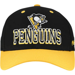 NHL Pittsburgh Penguins Mitchell & Ness Backside Script Two-Tone Pro Crown Adjustable Hat