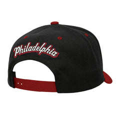 Mitchell & Ness Philadelphia 76ers Backside Script 2-Tone Pro Crown Adjustable Hat