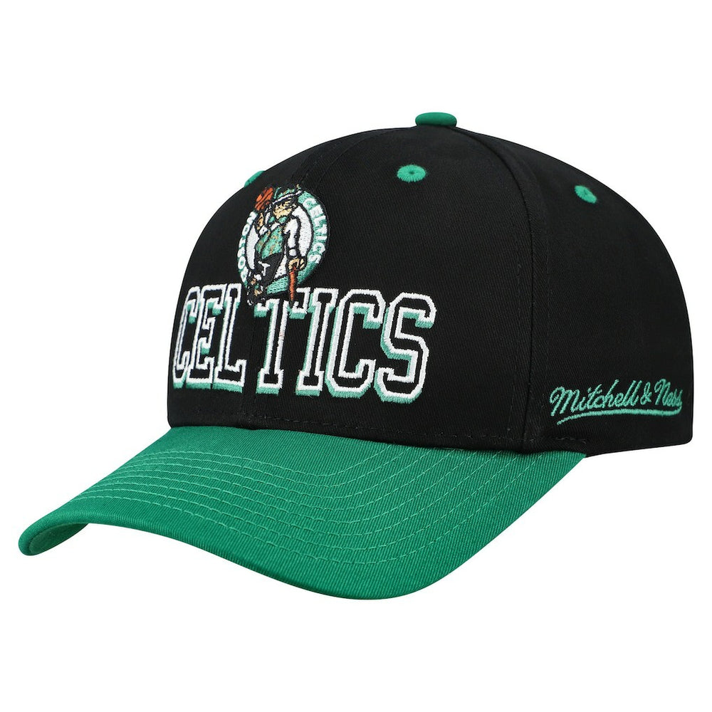 Mitchell & Ness Boston Celtics Backside Script 2-Tone Pro Crown Adjustable Hat