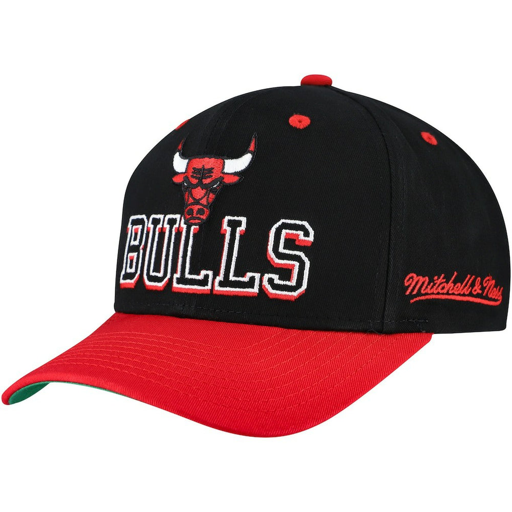 Mitchell & Ness Chicago Bulls Backside Script 2-Tone Pro Crown Adjustable Hat