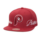 Maroon Philadelphia Phillies Mitchell & Ness Just Don x MLB Lux Script Snapback Hat