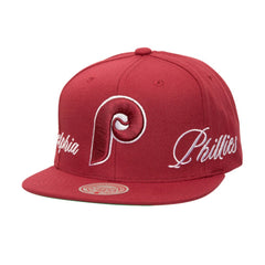 Maroon Philadelphia Phillies Mitchell & Ness Just Don x MLB Lux Script Snapback Hat