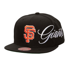 Black San Francisco Giants Mitchell & Ness Just Don x MLB Lux Script Snapback Hat