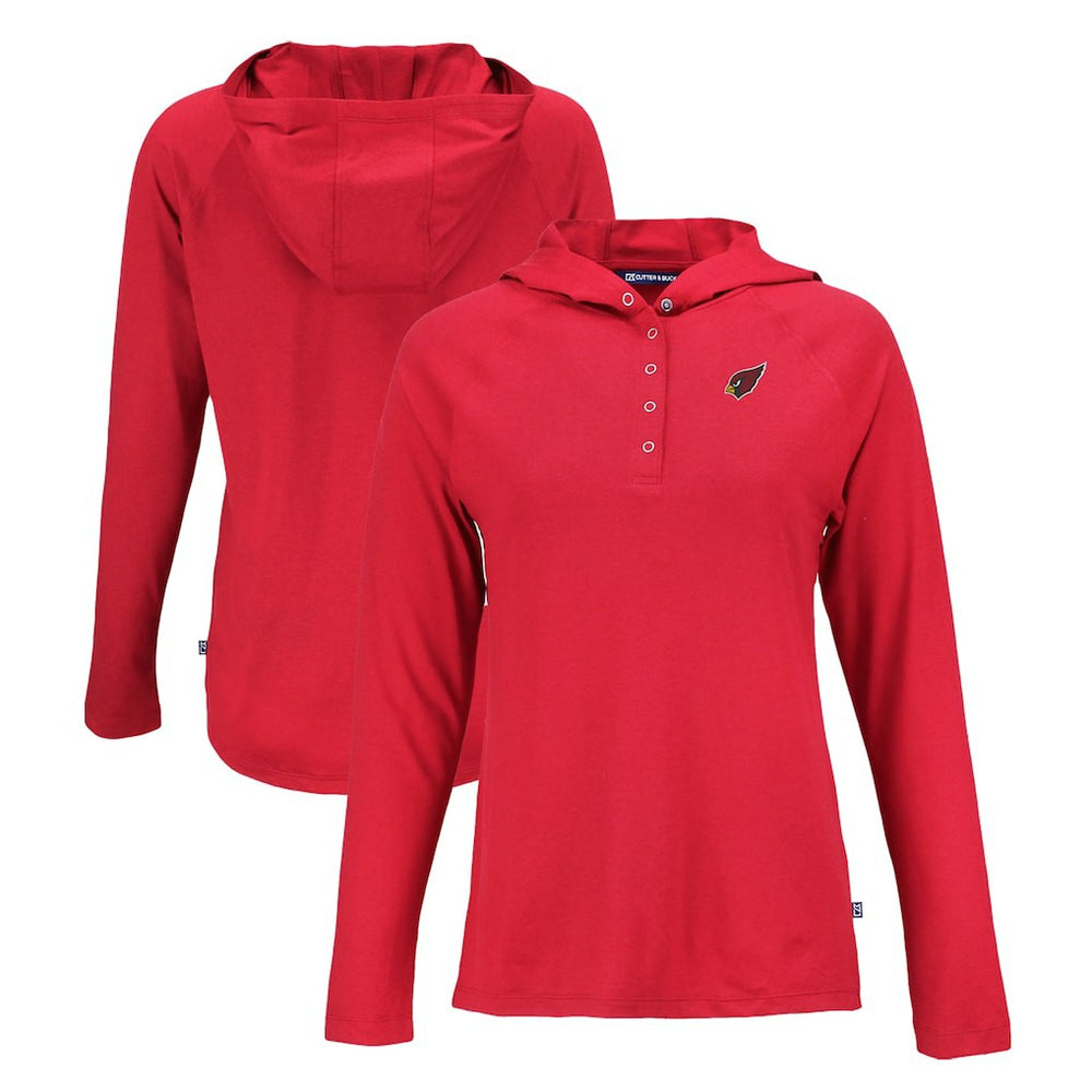 Cutter & Buck Women's Coastline Epic Comfort Eco Recycled Raglan Pullover Hoodie - Arizona Cardinals Hoodies