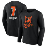 Black Jackson Holliday Baltimore Orioles Fastball Player Name & Number Long Sleeve T-Shirt