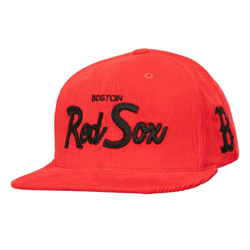 Red Mitchell & Ness Boston Red Sox Corduroy Snapback Hat