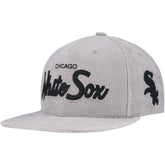 Gray Mitchell & Ness Chicago White Sox Male Adult Corduroy Snapback Hat