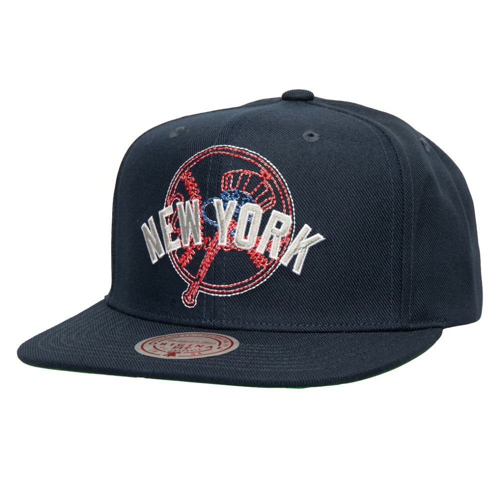 Navy New York Yankees Mitchell & Ness Double Up Snapback Hat