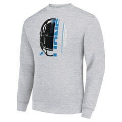 Starter Half Helmet Team Graphic Tri-Blend Fleece Pullover Sweatshirt - Detroit Lions Pullover