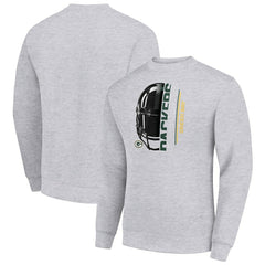 Starter Half Helmet Team Graphic Tri-Blend Fleece Pullover Sweatshirt - Green Bay Packers Pullover