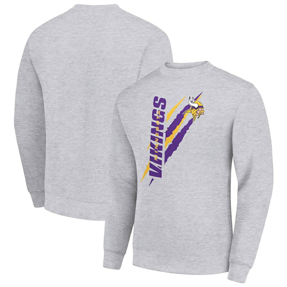 Starter Color Scratch Team Graphic Fleece Pullover Sweatshirt - Minnesota Vikings Pullover