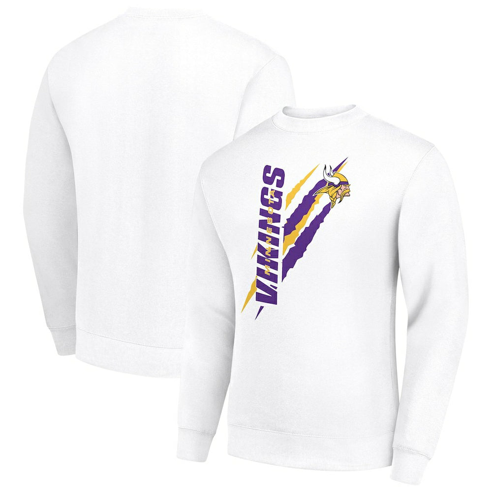 Starter Color Scratch Team Graphic Fleece Pullover Sweatshirt - Minnesota Vikings Pullover