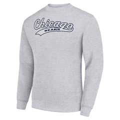 Starter Tailsweep Team Graphic Tri-Blend Fleece Pullover Sweatshirt - Chicago Bears Pullover