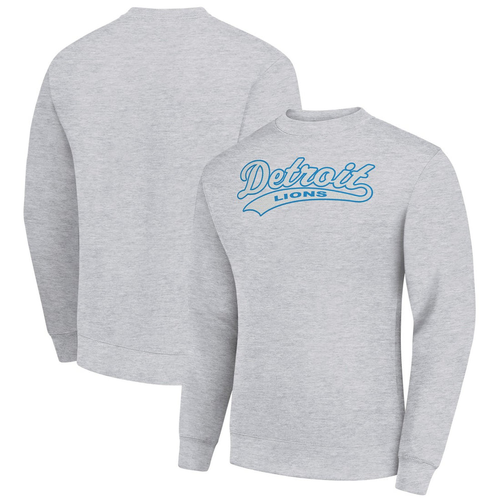 Starter Tailsweep Team Graphic Tri-Blend Fleece Pullover Sweatshirt - Detroit Lions Pullover
