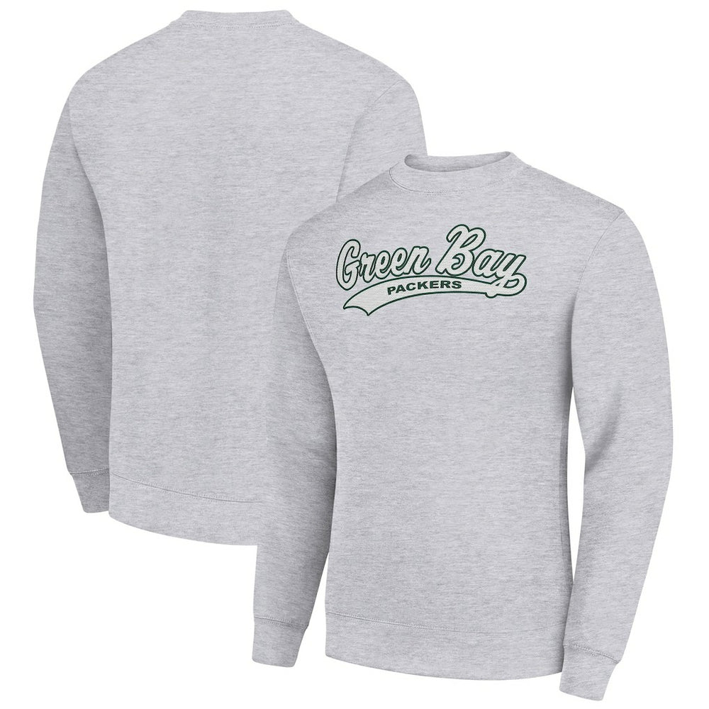 Starter Tailsweep Team Graphic Tri-Blend Fleece Pullover Sweatshirt - Green Bay Packers Pullover