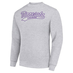 Starter Tailsweep Team Graphic Tri-Blend Fleece Pullover Sweatshirt - Minnesota Vikings Pullover